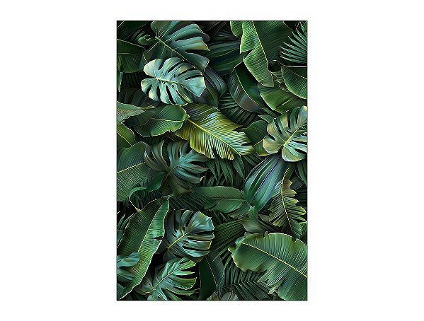 Painel De Festa Vertical 1,50 x 2,20 - Folhas Tropicais Realistas 031