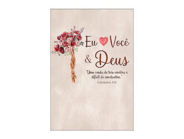 Painel De Festa Vertical 1,50 x 2,20 - Eu Amo Você & Deus Vermelho e Rosa 038
