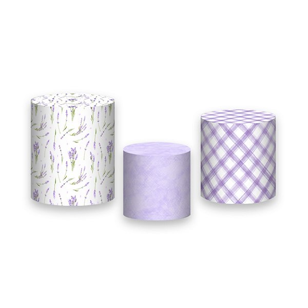 Trio De Capas De Cilindro - Flores de Lavanda Suave 088