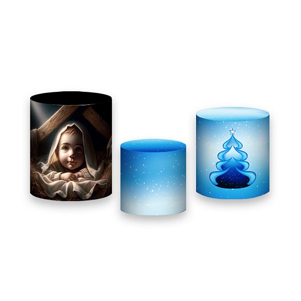 Trio De Capas De Cilindro - Natal Cristão Cute 035