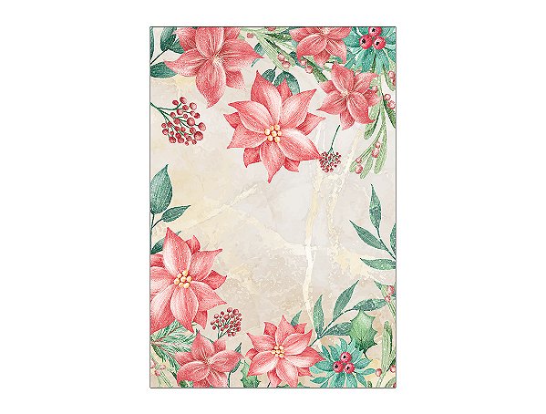 Painel De Festa Vertical 1,50 x 2,20 - Natal Flores Poinsétia 046