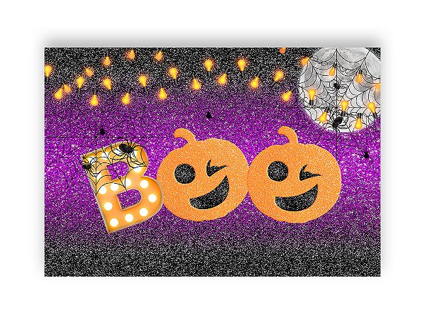 Fundo Fotográfico 2,20 x 1,50 -  Halloween Roxo Boo 051