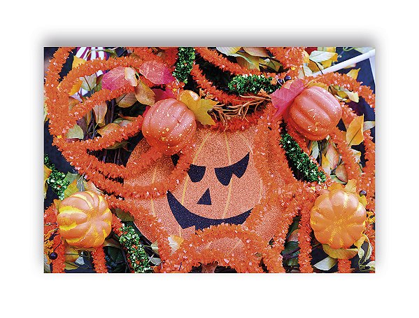 Fundo Fotográfico 2,20 x 1,50 - Halloween Enfeites de Abóboras 042