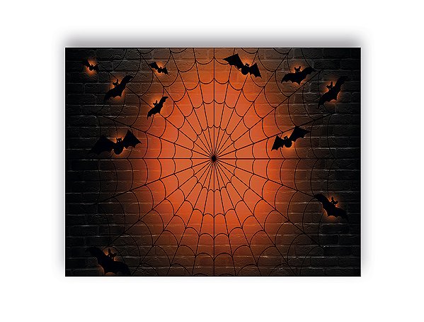 Fundo Fotográfico 1,55 x 1,20 - Halloween Teias de Aranha 014