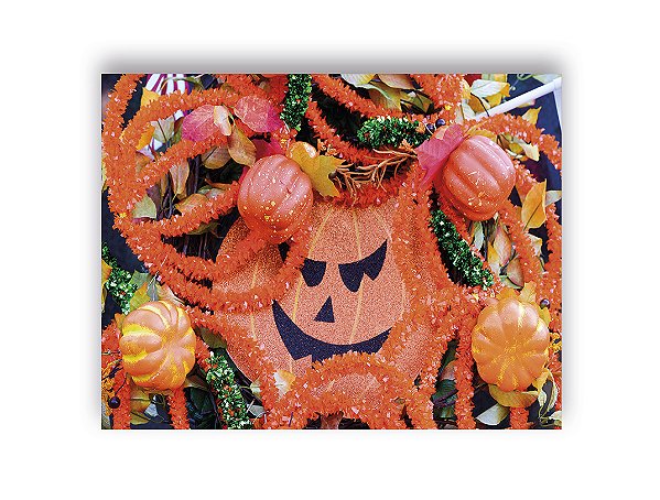 Fundo Fotográfico 1,55 x 1,20 - Halloween Enfeites de Abóbora 041