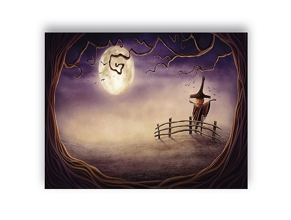 Fundo Fotográfico 1,55 x 1,20 - Halloween Espantalho Assustador 012