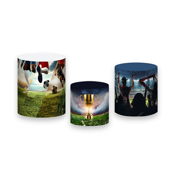Trio De Capas De Cilindro - Bola e Campo de Futebol 023