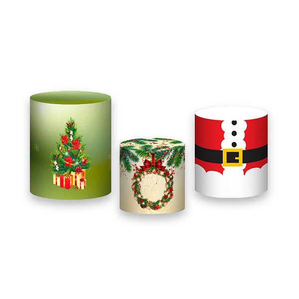 Trio De Capas De Cilindro - Elementos de Natal 043