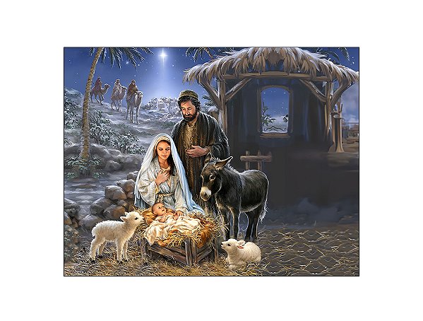 Painel de Festa Horizontal 1,55 X 1,20 - Natal Sagrada Família 007