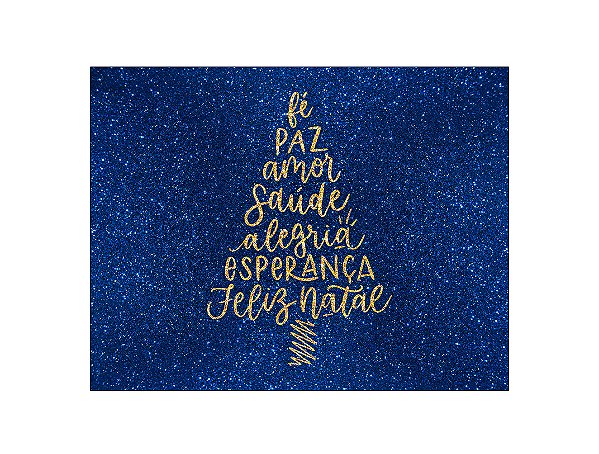 Painel de Festa Horizontal 1,55 X 1,20 - Árvore de Natal Escritas Dourado 008