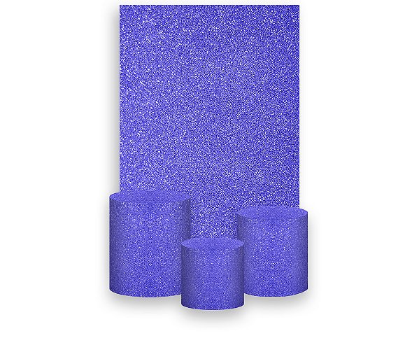 Painel De Festa Vertical 1,50 x 2,20 + Trio De Capas Cilindro - Efeito Glitter Roxo 092