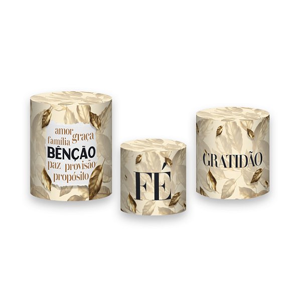 Trio De Capas De Cilindro - Igreja 365 Dias Folhas Douradas 043