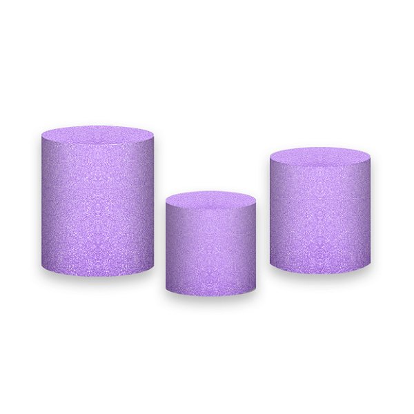 Trio De Capas De Cilindro - Efeito Glitter Lilás 101