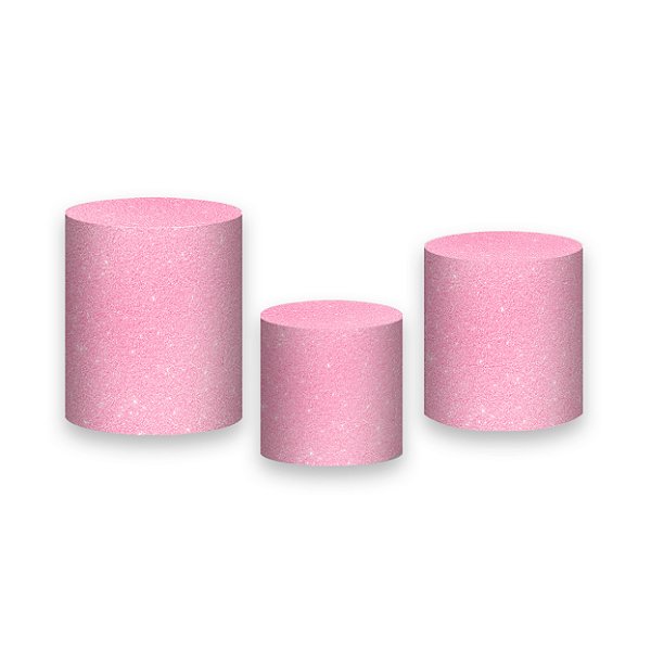 Trio De Capas De Cilindro - Efeito Glitter Rosa 102