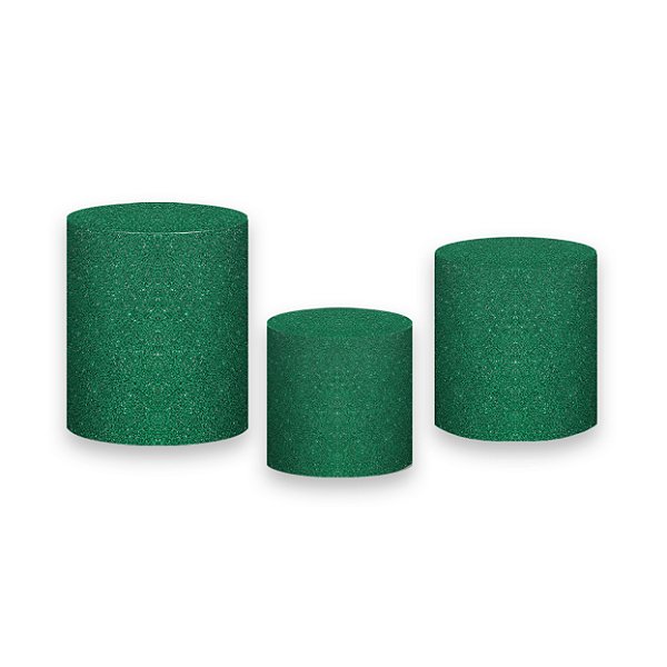 Trio De Capas De Cilindro - Efeito Glitter Verde Escuro 109