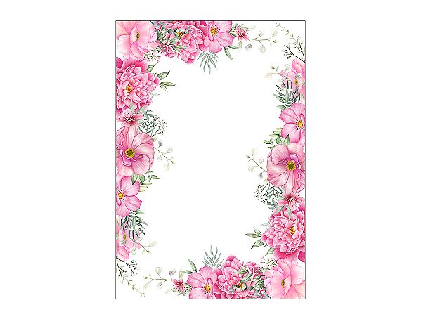 Painel De Festa Vertical 1,50 x 2,20 - Floral Rosa 142