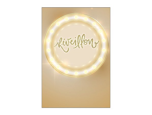 Painel De Festa Vertical 1,50 x 2,20 - Reveillon Bege e Dourado 017