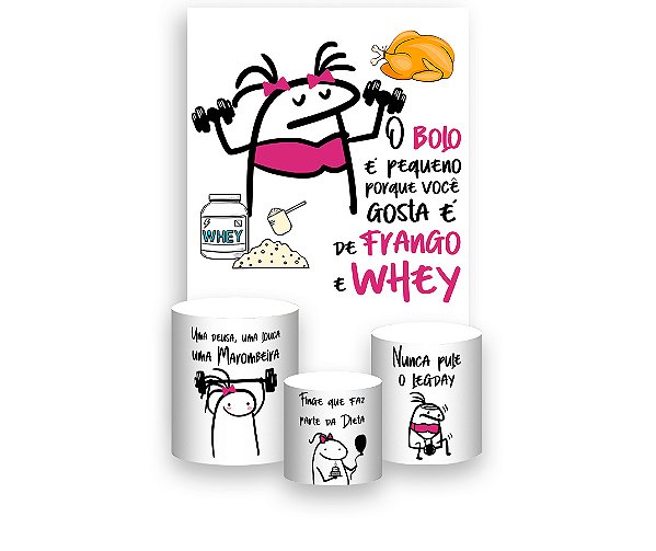 Painel De Festa Vertical 1,50 x 2,20 + Trio De Capas Cilindro - Academia Flork Maromba 013