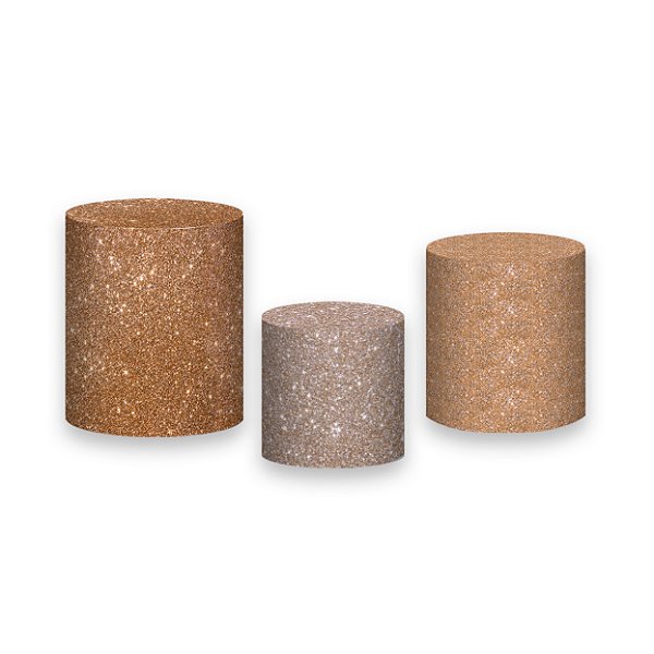 Trio De Capas De Cilindro - Feliz Ano Novo Bronze e Dourado 016