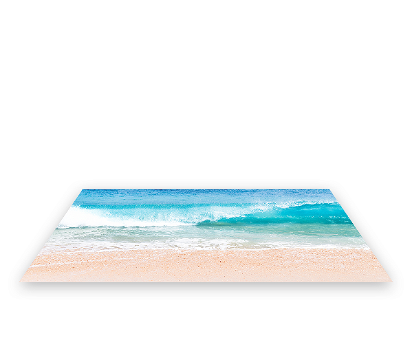 Painel De Festa Tapete Em Lona 2,50x1,35 - Praia Ondas Fortes 024