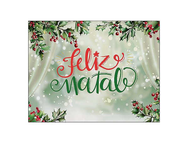 Fundo Fotográfico 1,55 x 1,20 - Feliz Natal Verde e Vermelho 131