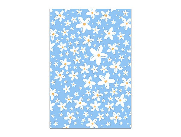 Painel De Festa Vertical 1,50 x 2,20 - Margaridas Fundo Azul 145