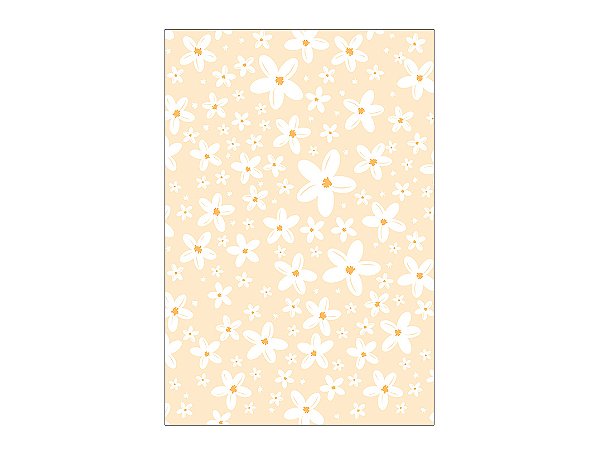 Painel De Festa Vertical 1,50 x 2,20 - Margaridas Fundo Bege 146