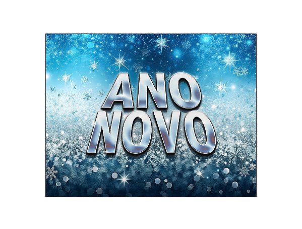 Fundo Fotográfico 1,55 x 1,20 - Ano Novo Azul com Prateado 024