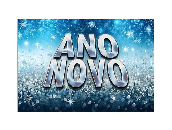 Fundo Fotográfico 2,20 x 1,50 -  Ano Novo Azul com Prateado 025