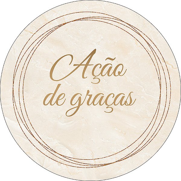 Painel De Festa Redondo 1,50x1,50 - Ação de Graças Bege Frame Dourado 103