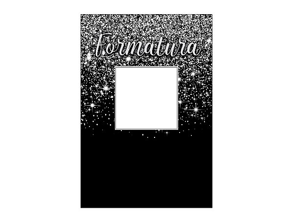 Painel De Festa Vertical Interativo 1,50x2,20 - Formatura Preto Efeito Glitter Prateado 035