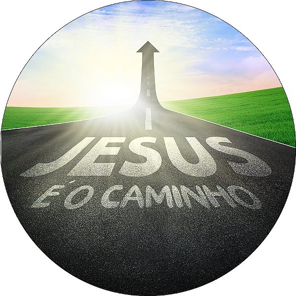 Painel De Festa Redondo 1,50x1,50 - Jesus é o Caminho Estrada 061