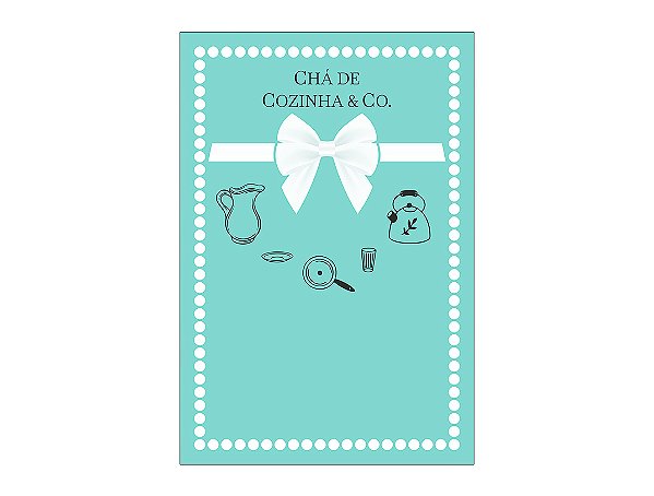 Painel De Festa Vertical 1,50 x 2,20 -  Chá de Cozinha Laço Branco 024