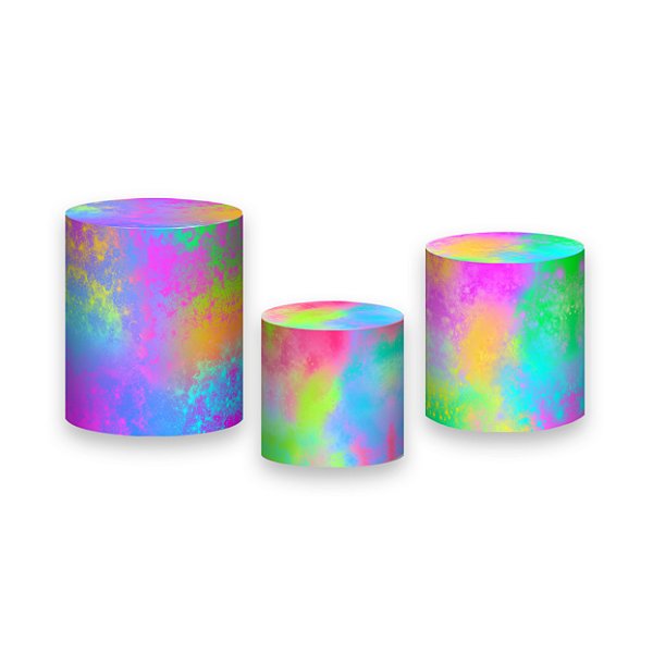 Trio De Capas De Cilindro - Cores Vibrantes Efeito Neon 020