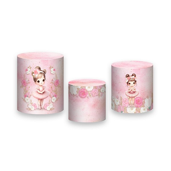 Trio De Capas De Cilindro - Bailarina Cute Rosa 022