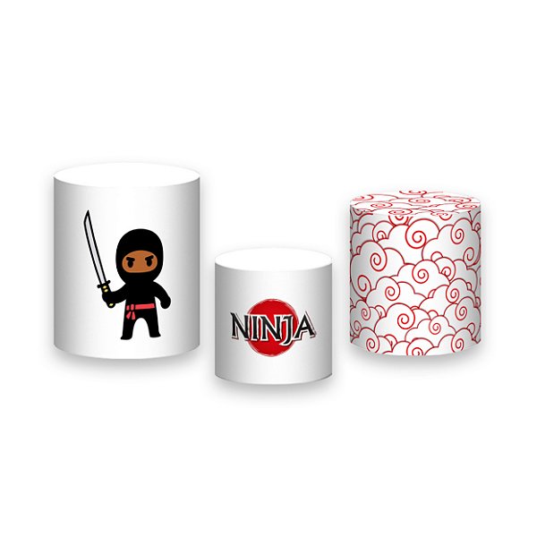 Trio De Capas De Cilindro - Ninjas Cute 069