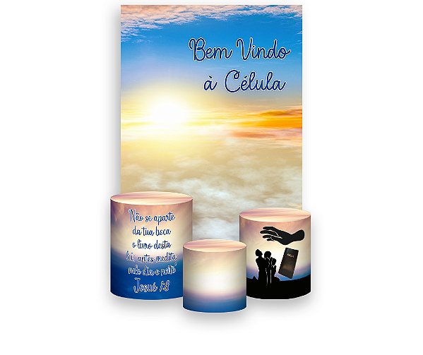Painel De Festa Vertical 1,50 x 2,20 + Trio De Capas Cilindro - Bem Vindo á Célula 078