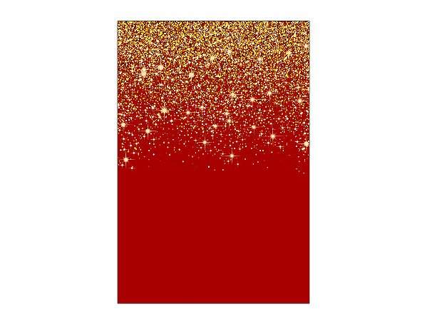 Painel De Festa Vertical 1,50 x 2,20 - Vermelho Efeito Glitter Dourado 105