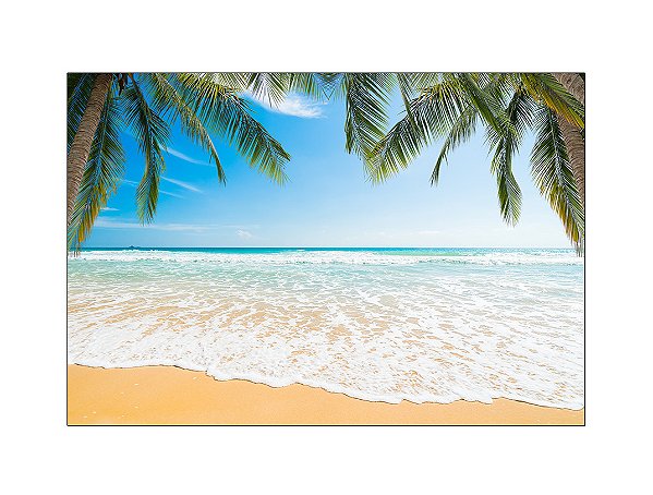 Fundo Fotográfico 2,20 x 1,50 - Praia com Coqueiros 034