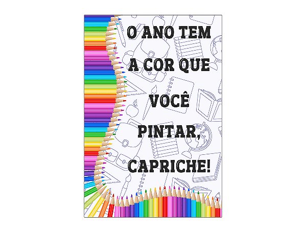 Painel De Festa Vertical 1,50 x 2,20 - Volta as Aulas Lapís Coloridos 038