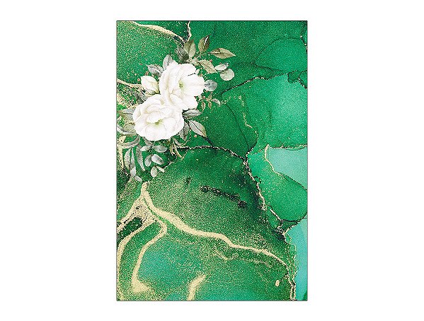 Painel De Festa Vertical 1,50 x 2,20 - Efeito Mármore Verde Flor 150
