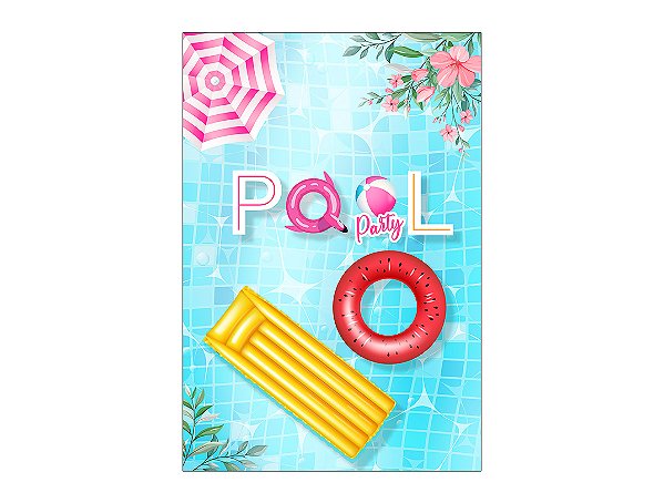 Painel De Festa Vertical 1,50 x 2,20 - Pool Party Piscina E Frutas 017