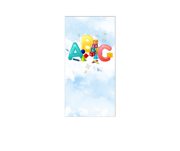 Painel De Festa Vertical 1,00x2,00 - ABC com Números 004
