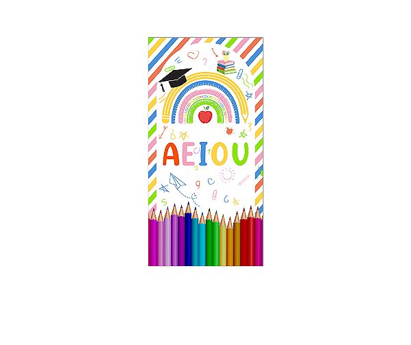 Painel De Festa Vertical 1,00x2,00 - Formatura AEIOU 021