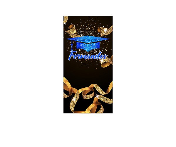 Painel De Festa Vertical 1,00x2,00 - Formatura Caapelo Azul 024