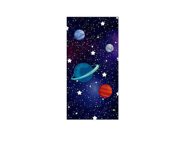 Painel De Festa Vertical 1,00x2,00 - Astronauta Galáxia 003