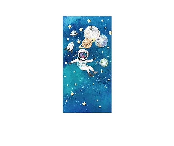 Painel De Festa Vertical 1,00x2,00 - Astronauta Aquarela  010