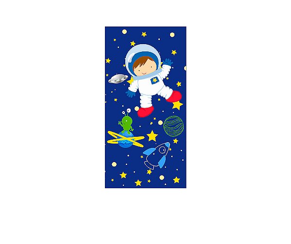 Painel De Festa Vertical 1,00x2,00 - Astronauta Cute Azul  014