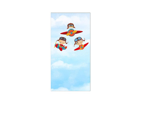Painel De Festa Vertical 1,00x2,00 - Aviaozinhos Vermelhos 003