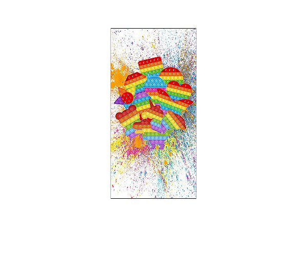 Painel De Festa Vertical 1,00x2,00 - Brinquedo Bolha Push Pop 006